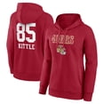 thumbnail image 1 of Women's George Kittle Scarlet San Francisco 49ers Team Wordmark Name & Number Pullover Hoodie, 1 of 3