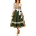 thumbnail image 1 of Women's German Dirndl Dress Costumes for Oktoberfest Carnival 3/4 Sleeve Square Neck Lace Dresses Multicolor 10 L, 1 of 5