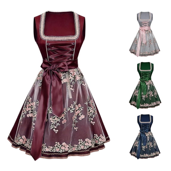 Women's German Dirndl Dress Traditional Bavarian Oktoberfest for Festival