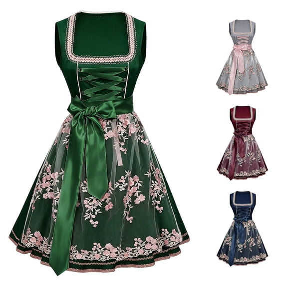 Women's German Dirndl Dress Traditional Bavarian Oktoberfest for Festival