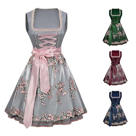 Women's German Dirndl Dress Traditional Bavarian Oktoberfest for Festival