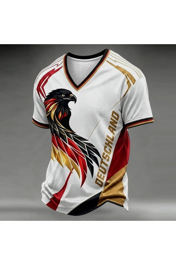 Women's Germany Eagle Print T-Shirt with "DEUTSCHLAND 2026" – Patriotic Short Sleeve Crewneck Tee for Football Matches, Fan Events & Casual Wear – Comfortable Summer Top (S-XXXXXL) Style 2