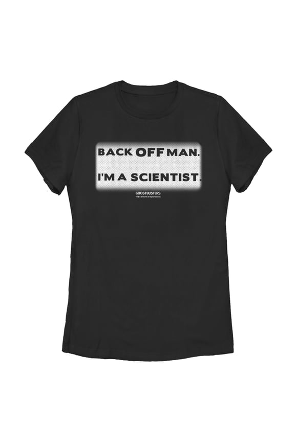 Women's Ghostbusters Back Off Man I'm a Scientist Graphic Tee Black X Large