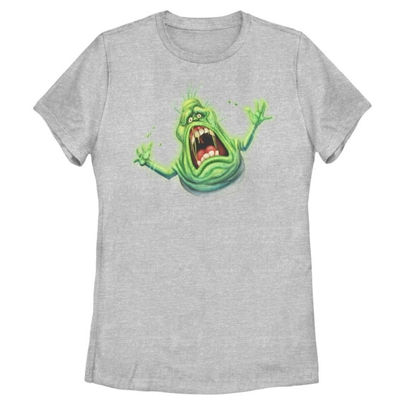 Women's Ghostbusters Cartoon Slimer Graphic Tee Athletic Heather Small