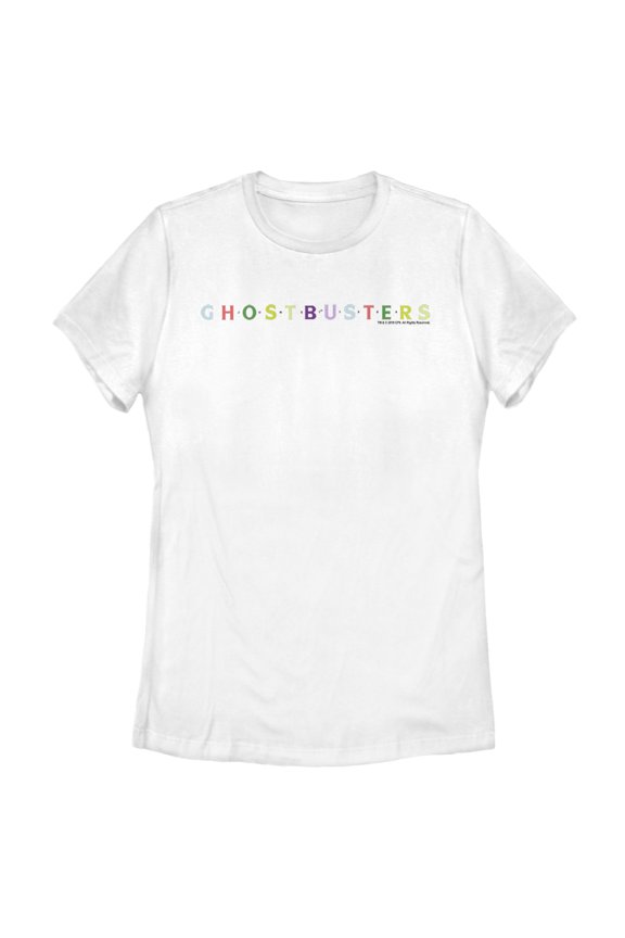 Women's Ghostbusters Colorful Logo Graphic Tee White 2X Large