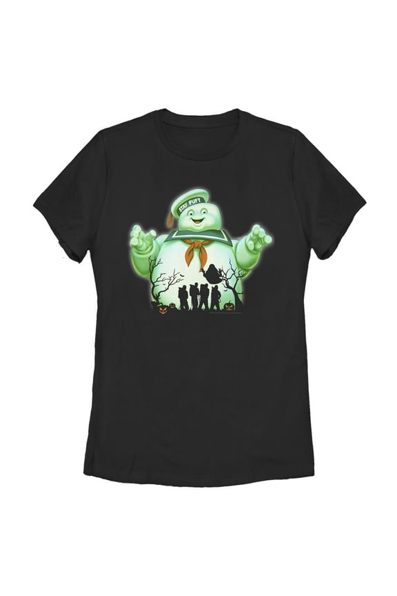 Women's Ghostbusters Halloween Stay Puft Marshmallow Man Graphic Tee Black 2X Large