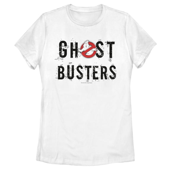 Women's Ghostbusters Scratchy Text Logo Graphic Tee White Small