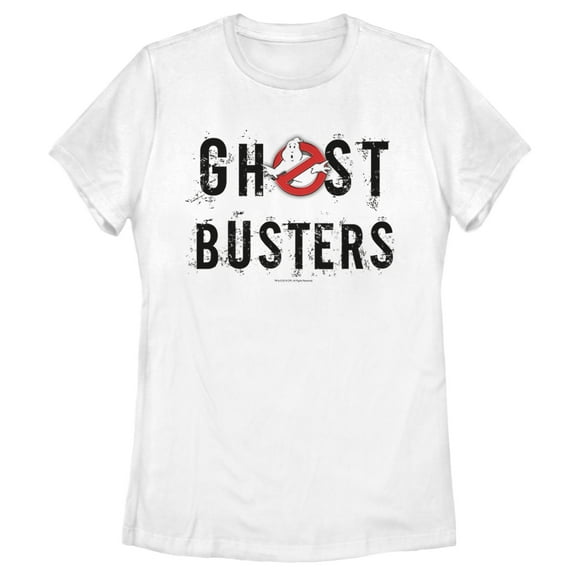 Women's Ghostbusters Scratchy Text Logo  Graphic Tee White X Large