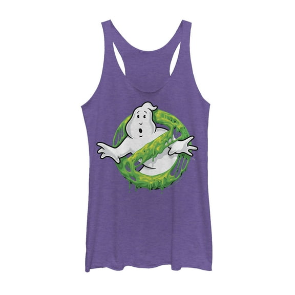 Women's Ghostbusters Slime Logo Racerback Tank Top Purple Heather Medium