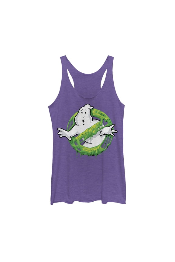 Women's Ghostbusters Slime Logo Racerback Tank Top Purple Heather Medium