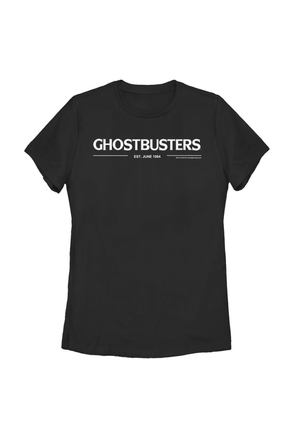 Women's Ghostbusters White Logo Graphic Tee Black Small