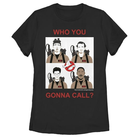 Women's Ghostbusters Who You Gonna Call Tiles Graphic Tee Black Small