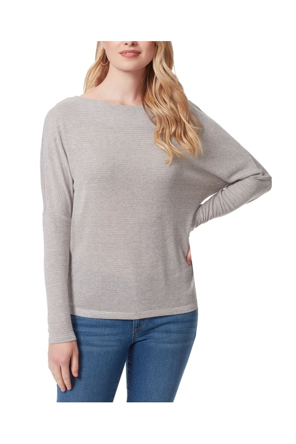 Women's Giana Long-Sleeve Boatneck Top Alloy M