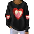 thumbnail image 1 of Women's Gift Valentine Ribbed Sweater - Romantic Heart Print Textured Knit Pullover, Casual Long Sleeve Crewneck Top, 2026 Cozy Loose Fit Everyday Wear, 1 of 4