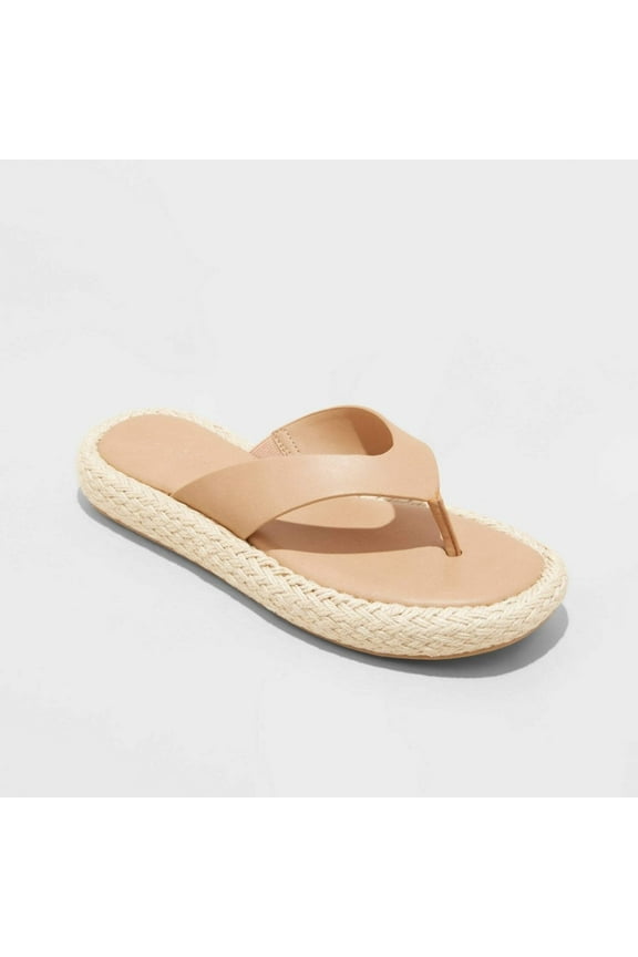 Women's Ginger Espadrille Sandals with Memory Foam Insole - Universal Thread Tan 8