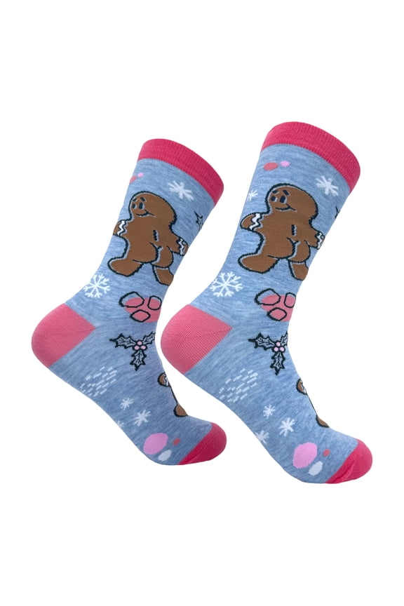 Women's Gingerbread Man Butt Socks Funny Naughty Xmas Treat Footwear