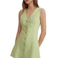 thumbnail image 1 of Women's Gingham Button Front A Line Mini Dress Ninety Eight % Polyester and Two % Spandex for Comfort Effortless Fit, 1 of 7
