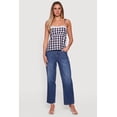 thumbnail image 1 of Women's Gingham Tie Shoulder Open Back Cami, 1 of 4