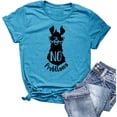 thumbnail image 1 of Women's Giraffe Print Basic Crew Neck T-Shirt Summer Solid Short Sleeve Loose Tops, 1 of 4