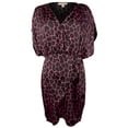 thumbnail image 1 of Women's Giraffe Printed Flutter Faux Wrap Dress Large, 1 of 5