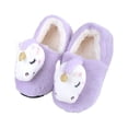thumbnail image 1 of Women's Girls Cute Novelty Magical Unicorn Plush Slippers Christmas Slippers, Lavender S/M, 1 of 3