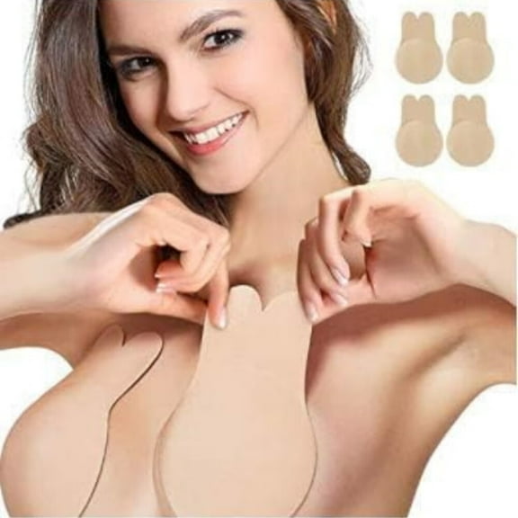 Women's & Girls Nipple Cover Strapless Bra Instant Breast Lift Sticky Bra Backless Invisible Push up Self Adhesive Bra Reusable Breast Lift Up Wire Free Bra Beige,BEIGE,M