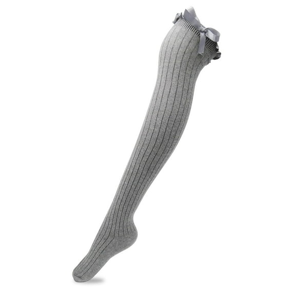 Women's Girls Thigh High Stockings Over the Knee Socks with Satin Bows