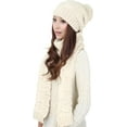 thumbnail image 1 of Women's Girls Winter Warm Cozy Fashion Knitted Hat Beanie cap Scarf Scarves Seasonal Gift Set, 1 of 3