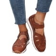 thumbnail image 1 of Women's Gladiator Fisherman Sandals Closed Toe Hollow Out Mary Jane Flat Shoes Breathable Casual Beach Shoes Brown Size 8.5, 1 of 8