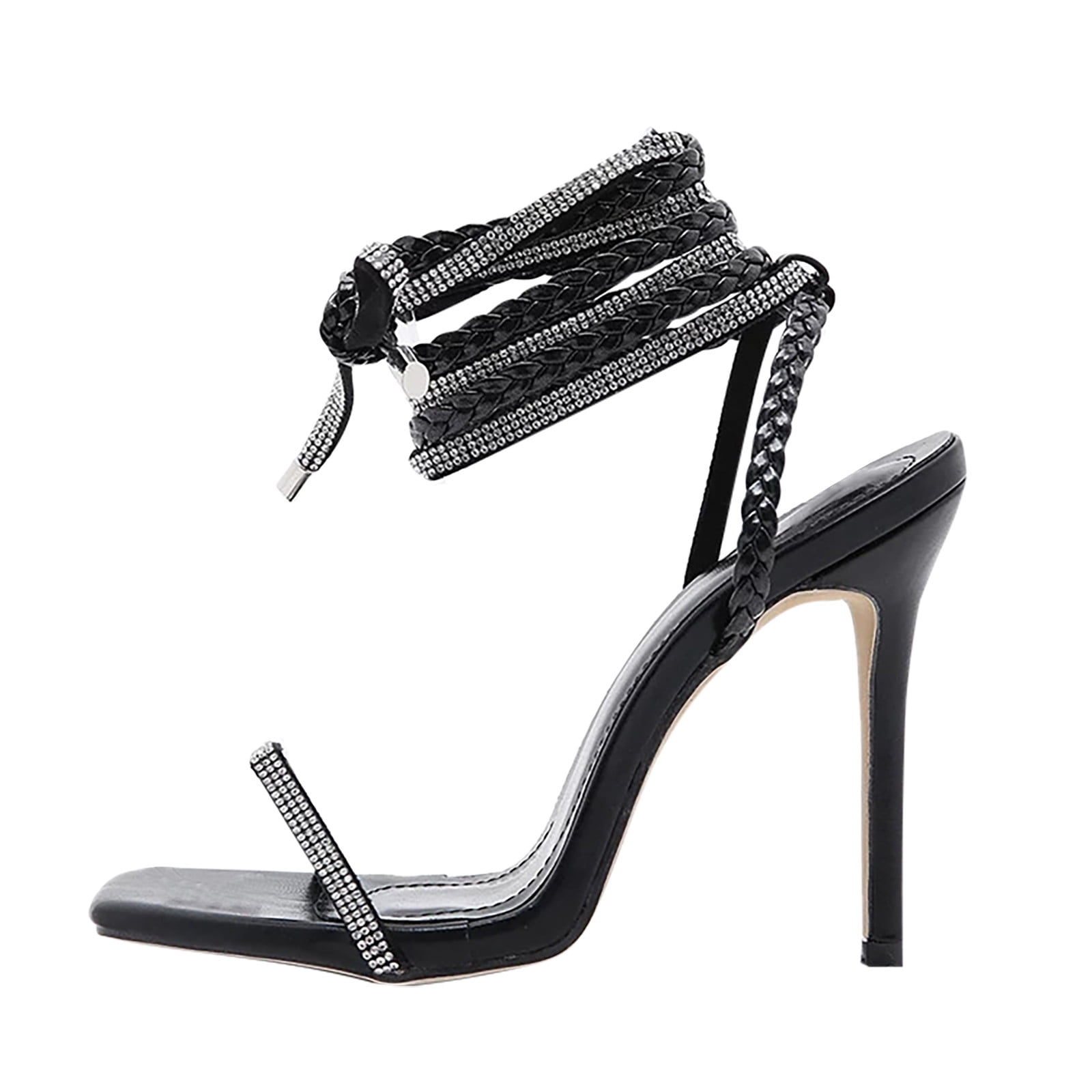 Madison - Ivory Criss Cross Crystal Strap Heels | Georgies Bridal Shoes