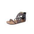 thumbnail image 1 of Women's Gladiator Sandals FlatThong Cross Strappy Trendy Roman Shoes Summer Open Toe Flatform Wedge Beach 7.5 Gray, 1 of 1