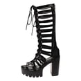 thumbnail image 1 of Women's Open Toe Chunky Heel Gladiator Sandals Size 7.5, 1 of 7