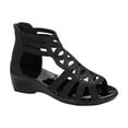 thumbnail image 1 of Women's Gladiator Strap Sandals Flat Fisherman Strappy Sandals Open Toe Tie Up Ankle Wrap Flat Sandals for Women Black 6.5, 1 of 5