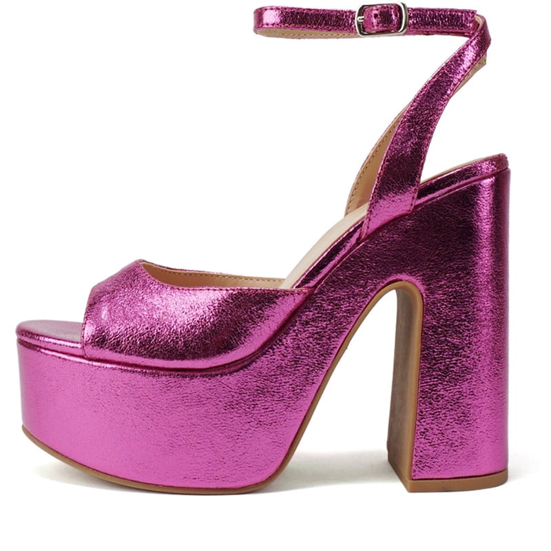 Women’s Glamour Metallic&nbsp; Fuchsia Dress Sandals