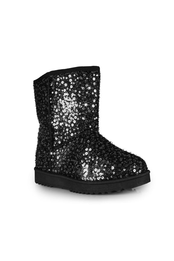 Women’s Glamour Sequined Mid-Calf Winter Snow Boots