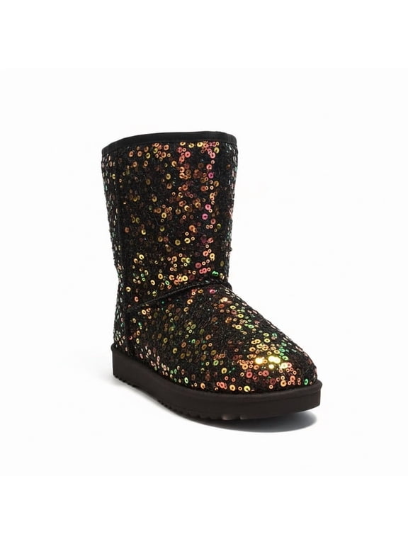 Women’s Glamour Sequined Mid-Calf Winter Snow Boots