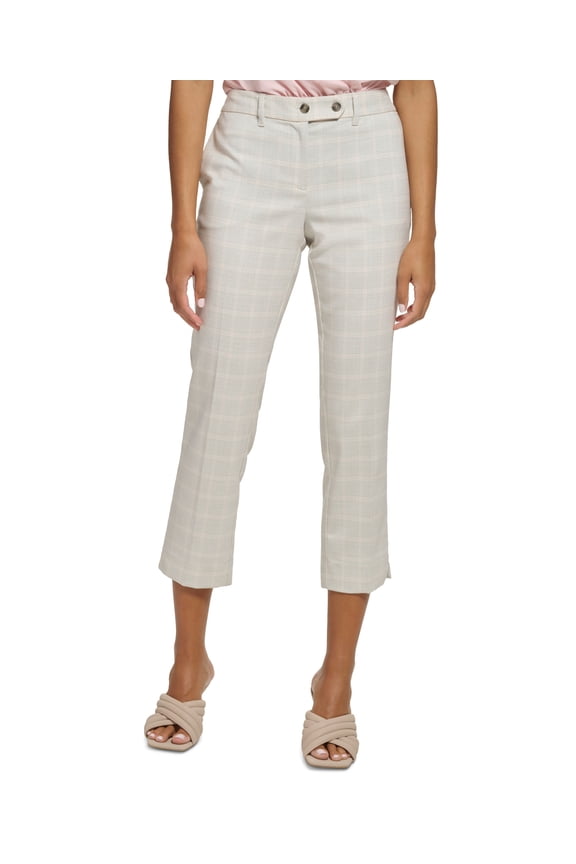 Women's Glen Plaid Straight-Leg Ankle Pants Petal Multi 12
