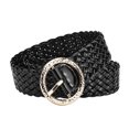 thumbnail image 1 of Woven Belts for Women Glitter Leather Belt for Dresses Jeans Pants Fashion Accessory for Outdoor Styling Versatile Waist Cincher,106 cmx3 cm,Black, 1 of 9