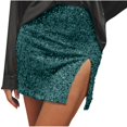 thumbnail image 1 of Women's Glitter High Waist Skirt Bodycon Split Sparkle Club Evening, 1 of 8