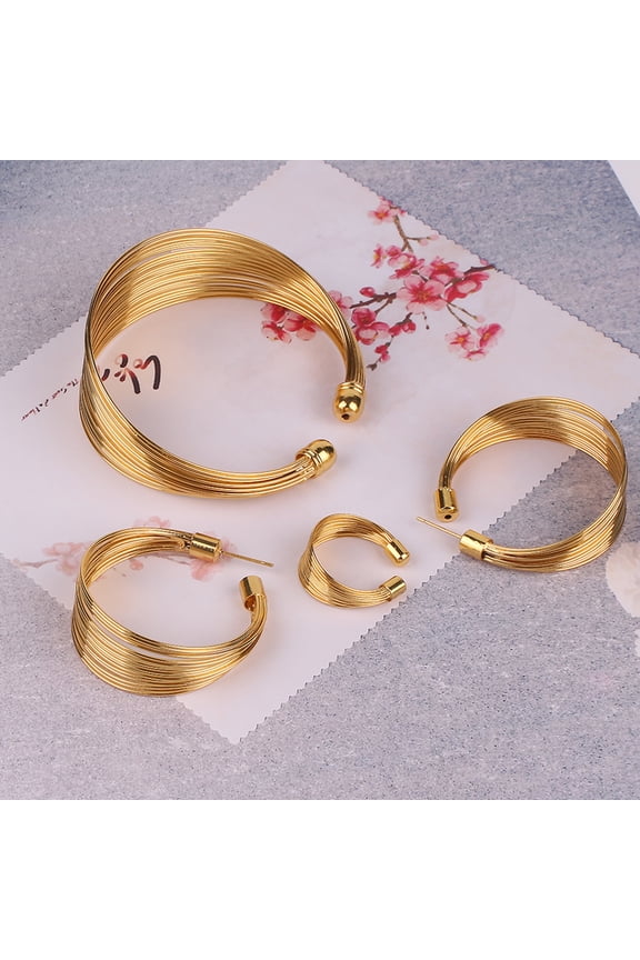 Wedding Jewelry Suit with Multi Layer Wire and African Tribal Elements