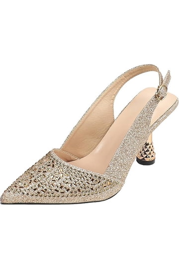 Slingback Heels in Heels | Gold - Walmart.com