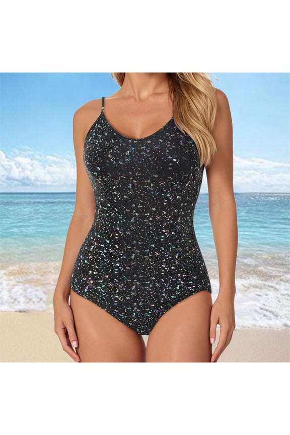 Women's Glitter Romper Spaghetti Strap Tight Fit Body Jumpsuits