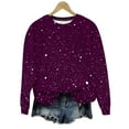 thumbnail image 1 of Women's Glitter Sequin Print Sweatshirts Long Sleeve Casual Fashion Pullover Tops Lightweight Loose Sports Sweatshirt, 1 of 5
