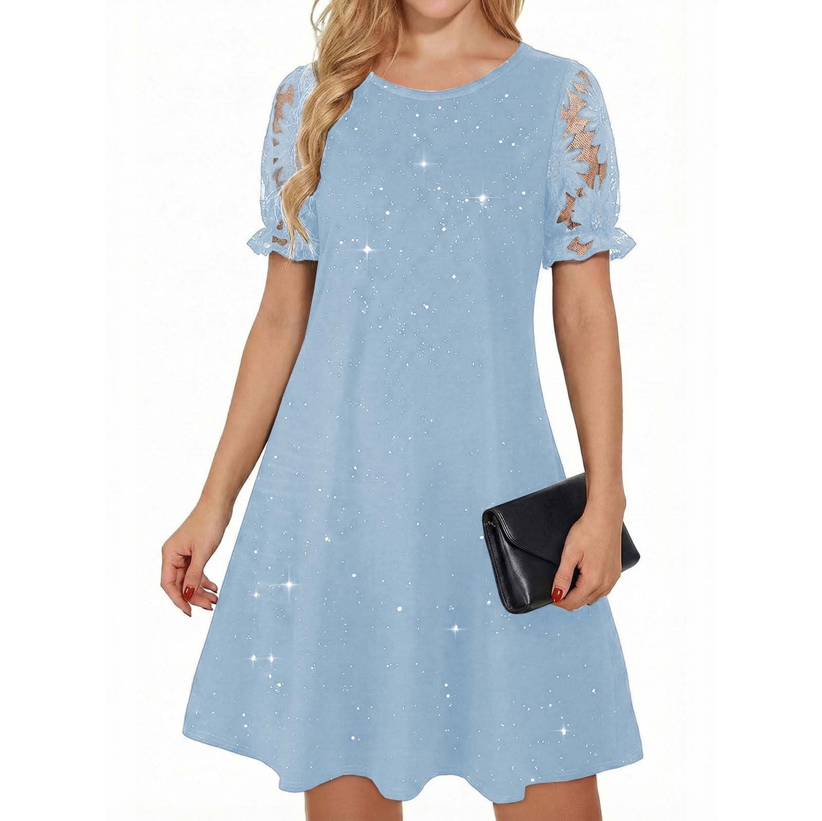glitter tee shirt dress Classic Sequin Shirt Dress (with Red or Honolulu Blue Bars)
