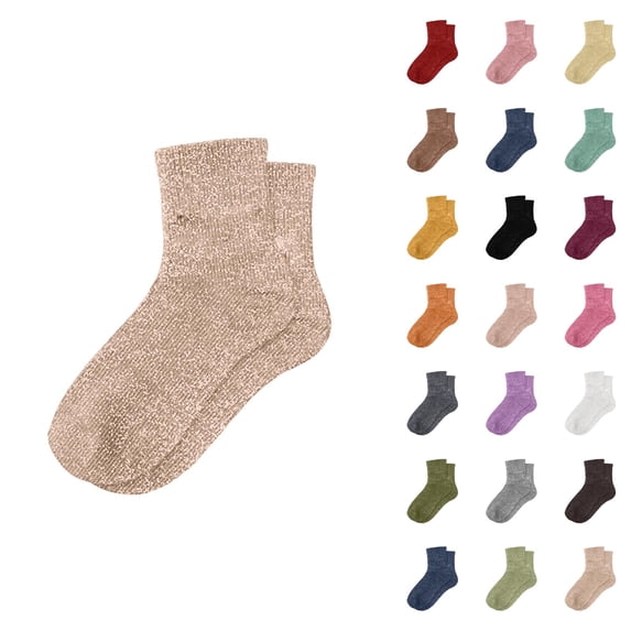 Women's Glitter Sparkle Slouch Socks 2026 Stretch Fashion Casual Cute Comfortable Mid Calf Socks