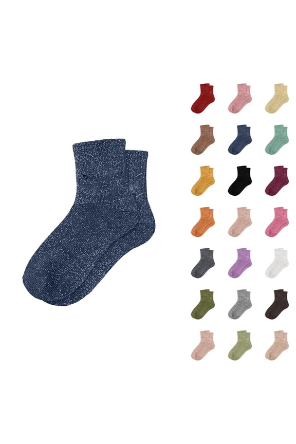 Women's Glitter Sparkle Slouch Socks 2026 Stretch Fashion Casual Cute Comfortable Mid Calf Socks