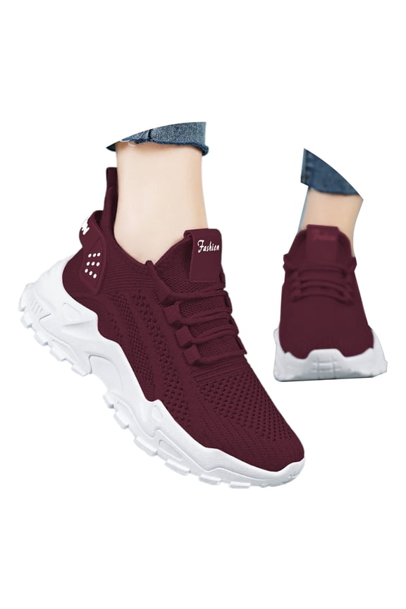 Women's Glitter Sports Shoes Lace Up Casual Shoes Elegant Comfort Solid Color Pink 37