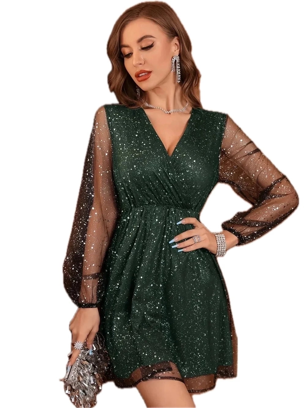 glow party dress Lola and The Boys Neon Sequin Ruffle Dress