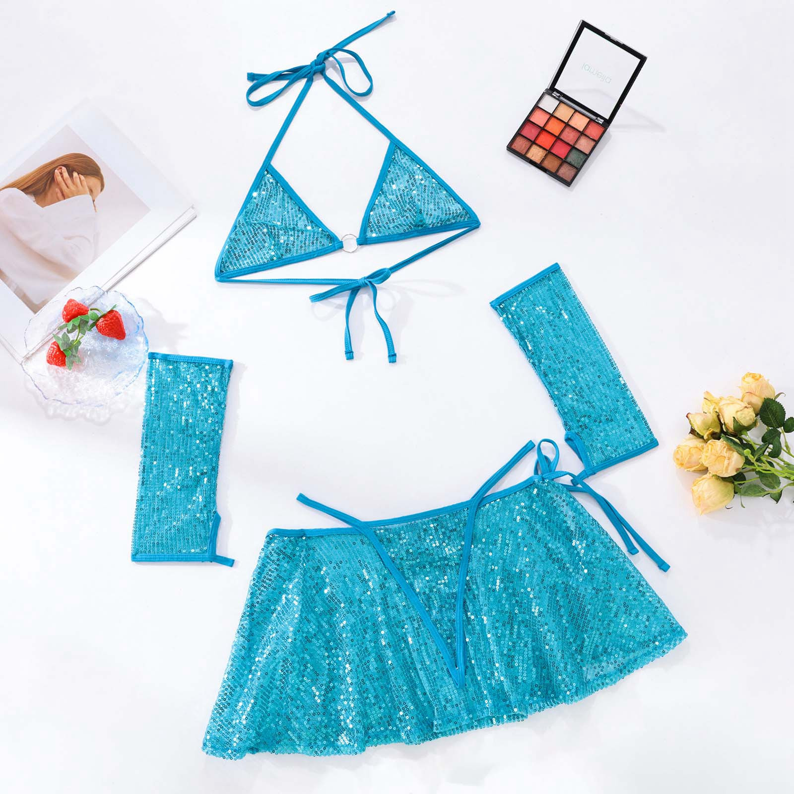 Women's Glitter Swimsuit Set Sexy Bikini For Beach And Resort Vacation