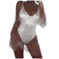 thumbnail image 1 of Women's Glittering Rhinestone Fishnet Cover Up Sexy See Through Mesh Beach Dress For Parties And Swimwear plus Size 5x Shirts with Lace for Women V Neck Short Sleeve Women Womens Tops Long Sleeve, 1 of 3